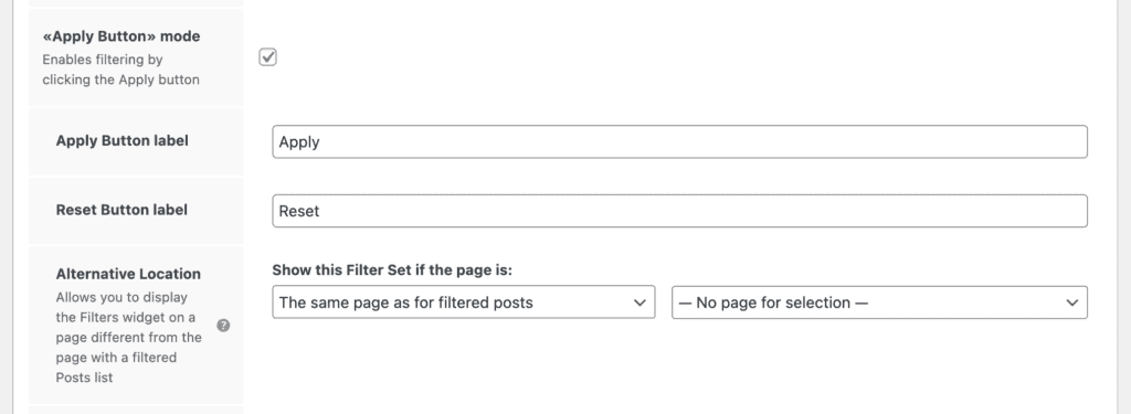 “Apply Button” mode switcher and options