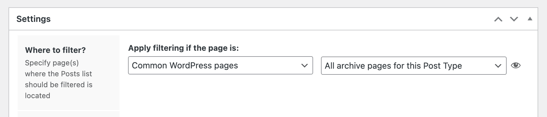 The Where to filter? field