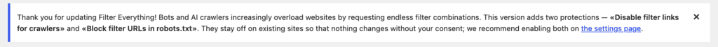 Filter Everything admin notice after the 1.9.6 update